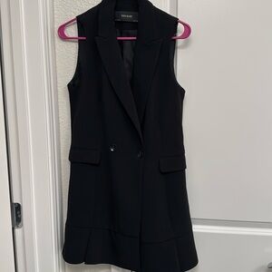 Black Zara Vested Dress With Frills